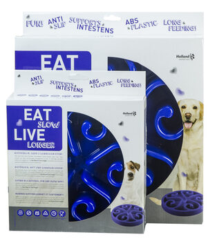 Afbeelding Anti-Schrokbak Hond and Kat – Eat Slow Feeder Blauw