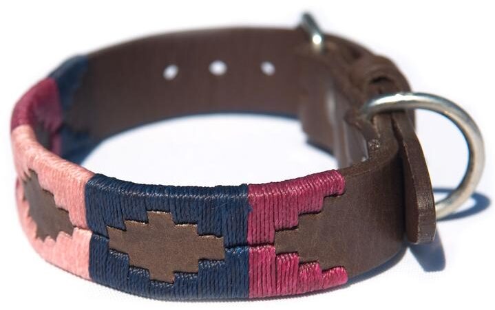 Afbeelding Halsband Hond – Pioneros Polo Dog Collar – Beskleur/Marineblauw/Roze