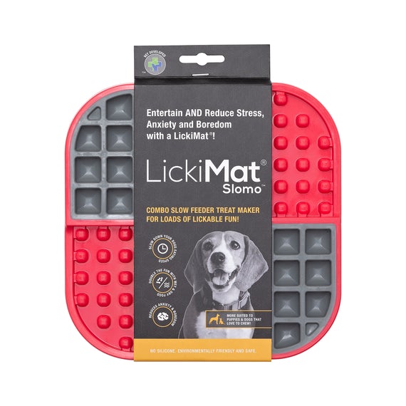 Afbeelding LickiMat Slomo Rood – Slowfeeder Hond