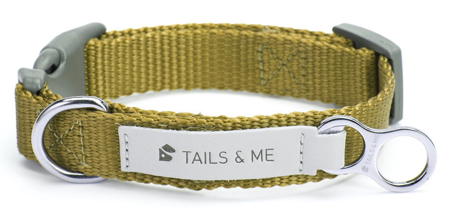 Afbeelding Tails and Me Nylon Olive – Halsband Hond