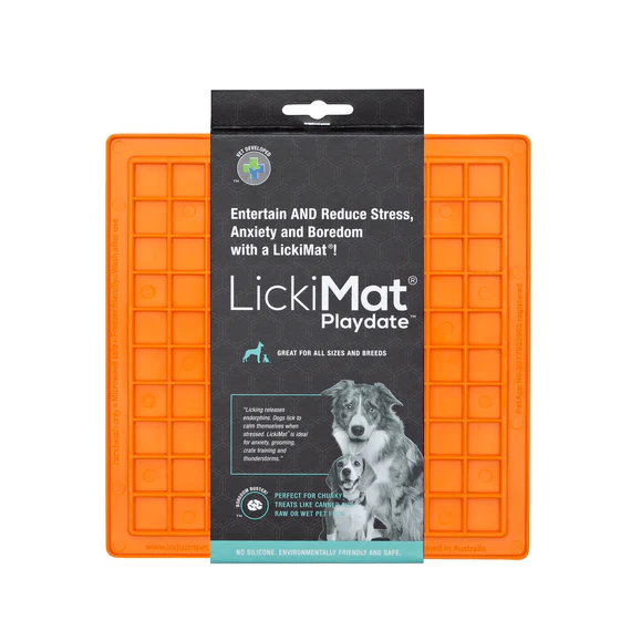 Afbeelding LickiMat Playdate Oranje – Slowfeeder Hond