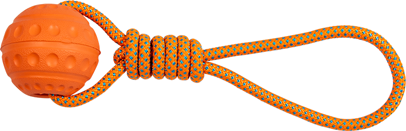 Afbeelding Animal Boulevard Eva Toy Bal met touw – Oranje
