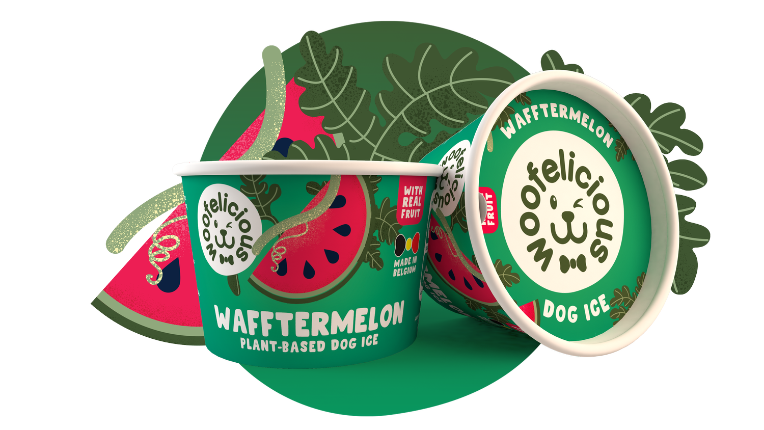 Afbeelding Woofelicious Wafftermelon – Hondenijs