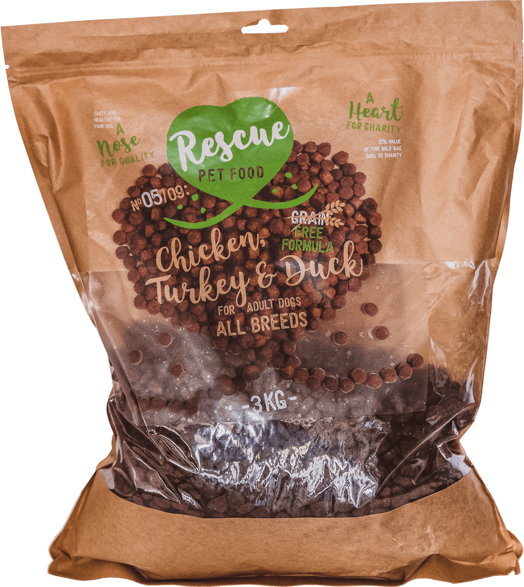 Afbeelding 05/09 Rescue Pet Food Chicken, Turkey and Duck – Grain Free