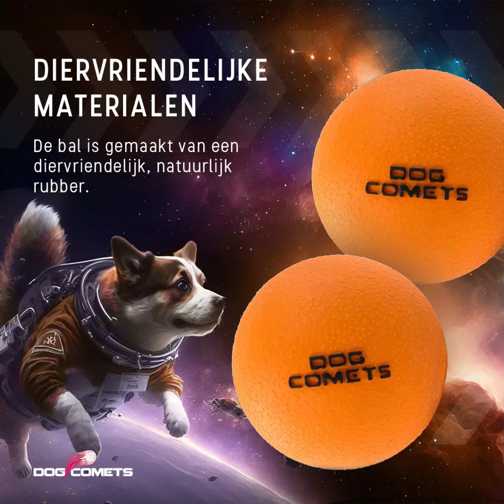 Afbeelding Dog Comets Ball Stardust Oranje M (2-Pack)