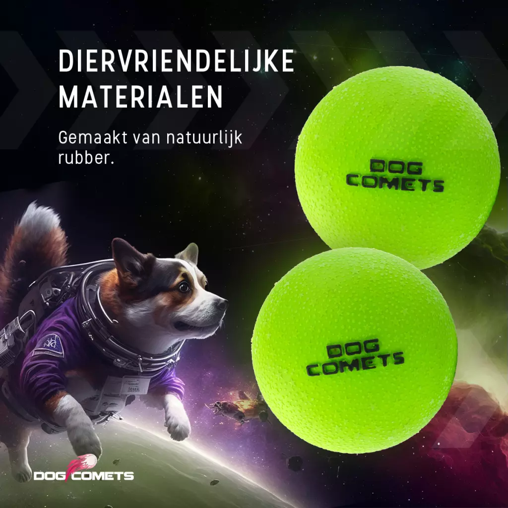 Afbeelding Dog Comets Ball Stardust Groen M (2-Pack)