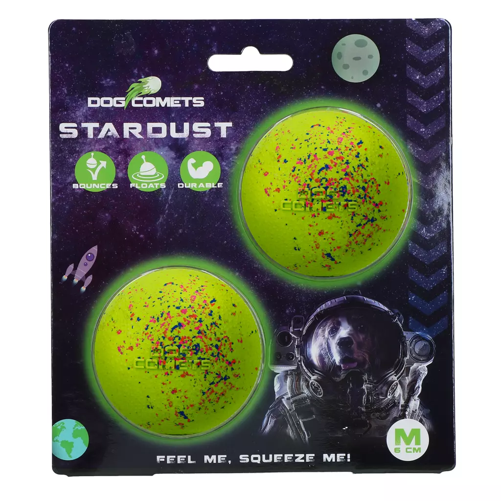 Afbeelding Dog Comets Ball Stardust Groen M (2-Pack)