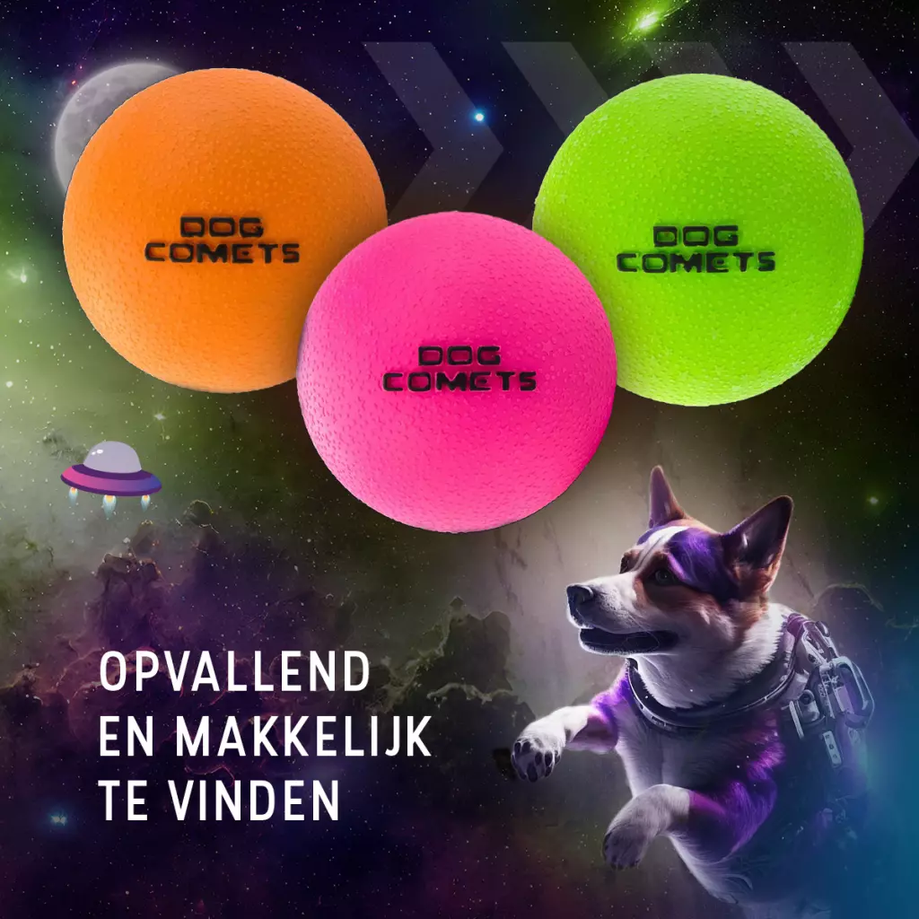 Afbeelding Dog Comets Ball Stardust Groen M (2-Pack)