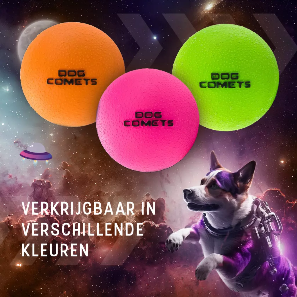 Afbeelding Dog Comets Ball Stardust Oranje M (2-Pack)