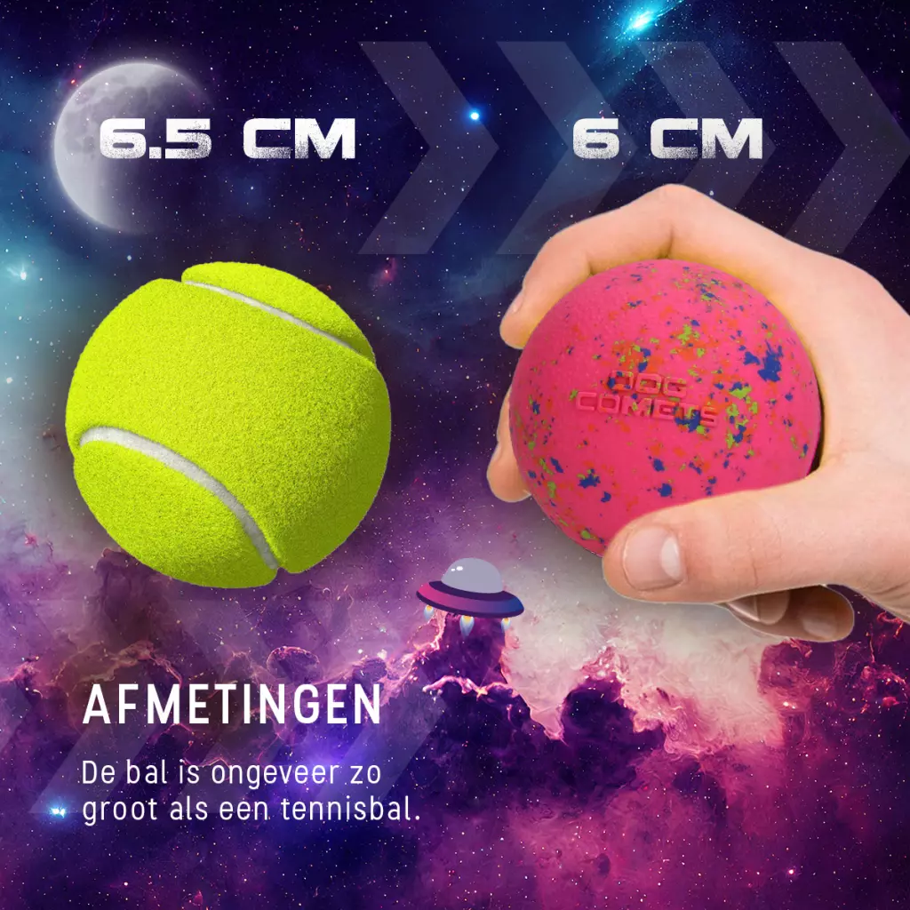 Afbeelding Dog Comets Ball Stardust Roze M (2-Pack)