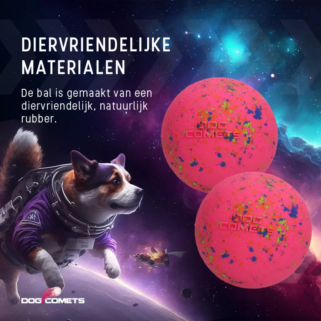Afbeelding Dog Comets Ball Stardust Roze M (2-Pack)