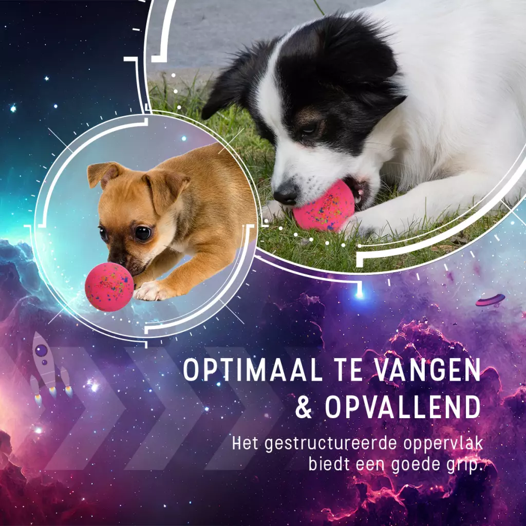 Afbeelding Dog Comets Ball Stardust Roze M (2-Pack)