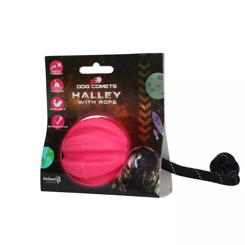 Afbeelding Dog Comets Halley Met Touw Roze