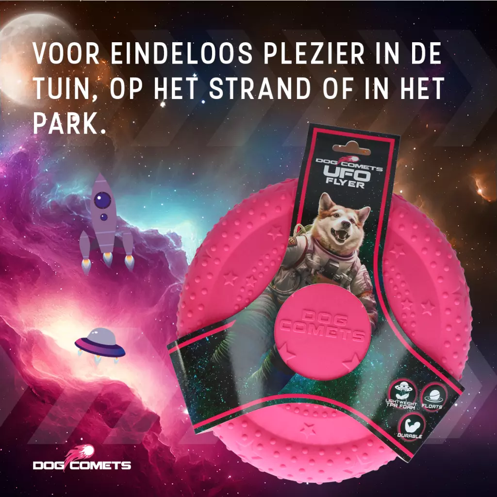 Afbeelding Dog Comets UFO Flyer Roze