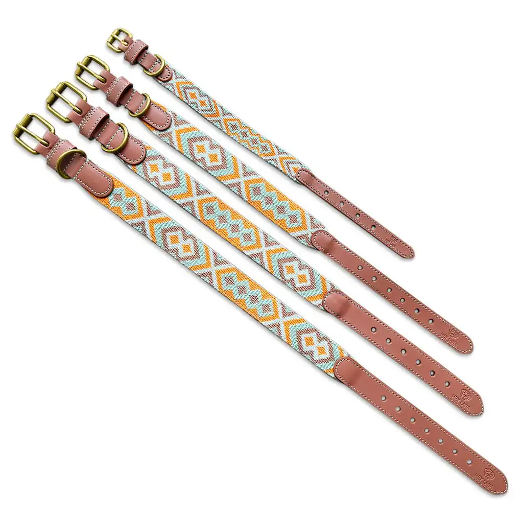 Afbeelding Hey Lana Premium Hondenhalsband – Muntgroen/Oranje