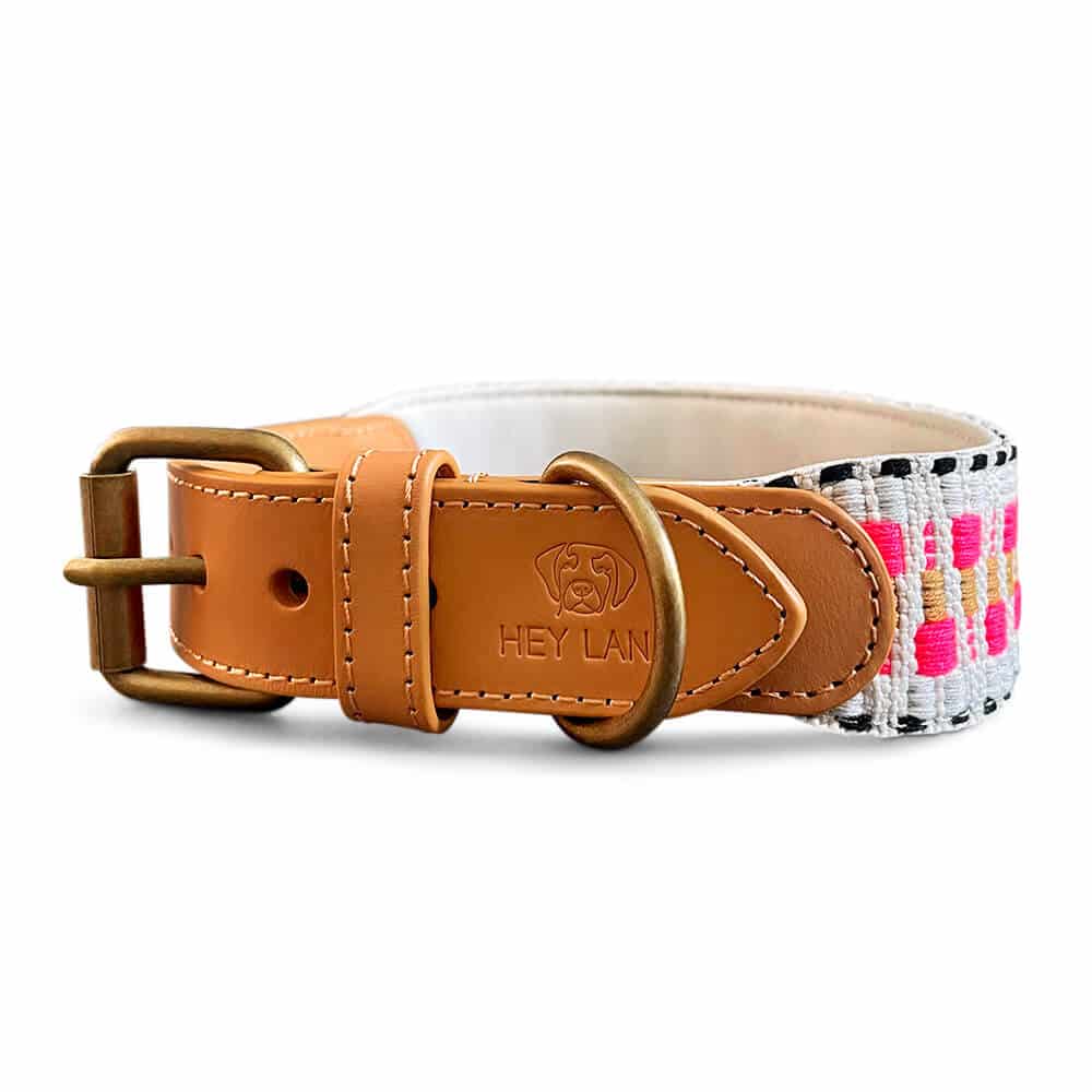 Afbeelding Hey Lana Premium Hondenhalsband – Roze/beige