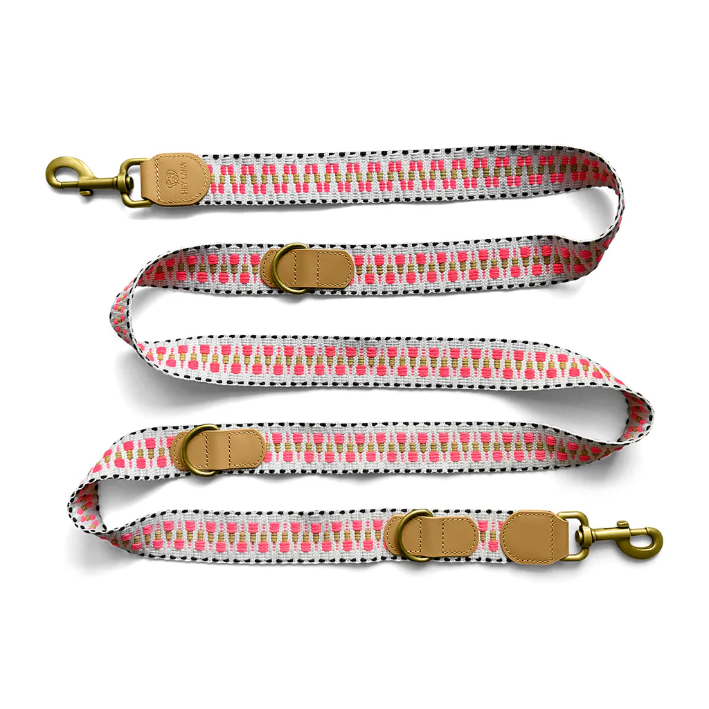 Afbeelding Hey Lana Premium Hondenleiband – Roze/Beige