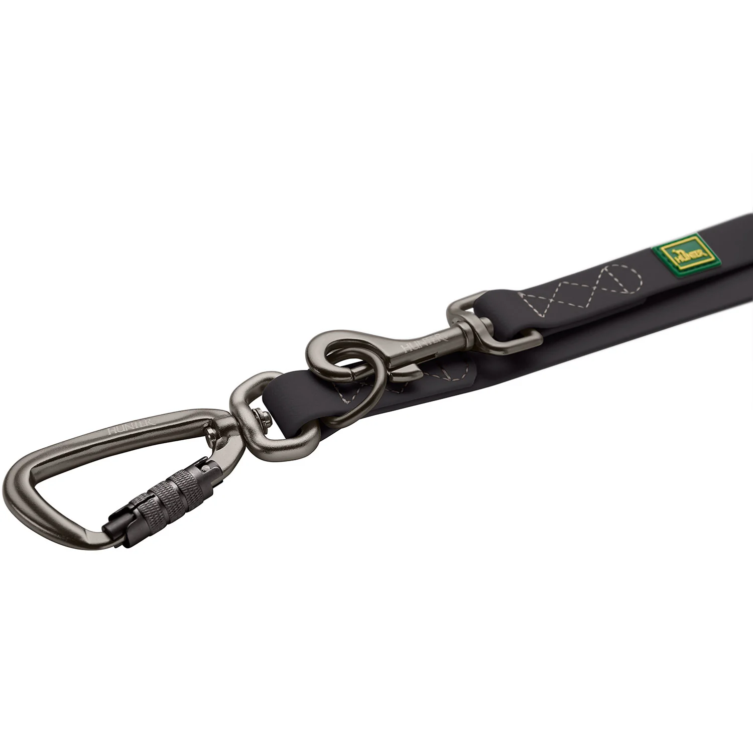 Afbeelding Hunter T-Leash Havanna Plastic Black Met karabijnhaak