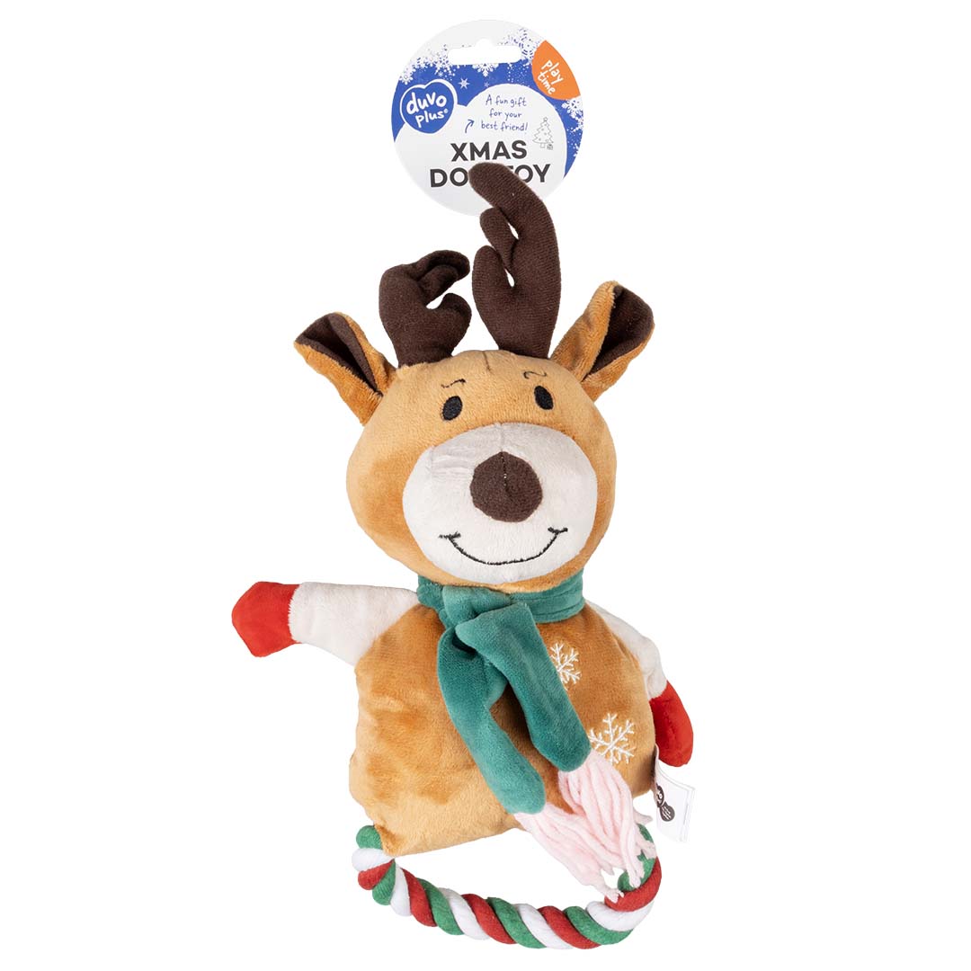 Afbeelding Duvo Plus Kerst Knuffel – Rendier met Lus